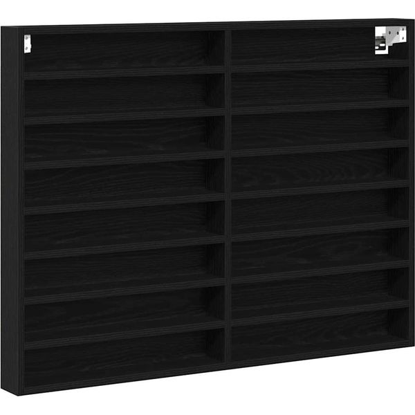 Vidaxl Vetrina Look Rovere Nero 100 X 8,5 X 75 Cm Materiale In Legno-image