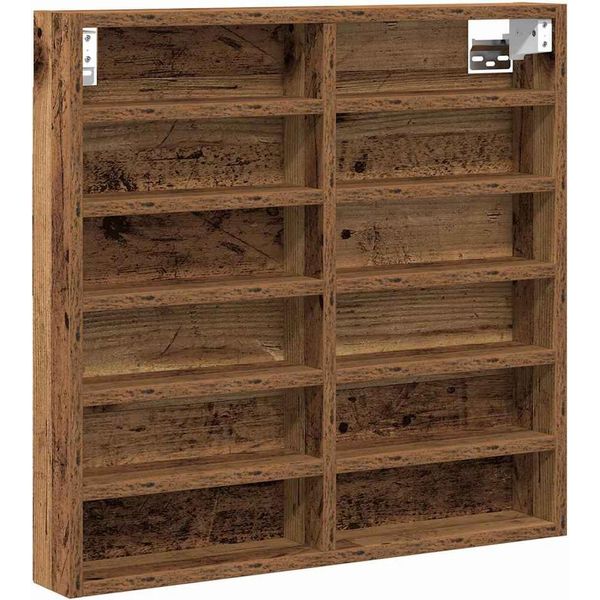 Vidaxl Vetrina Con Ripiano Legno Di Recupero 60 X 8,5 X 58 Cm Materiale A Base Di Legno-image