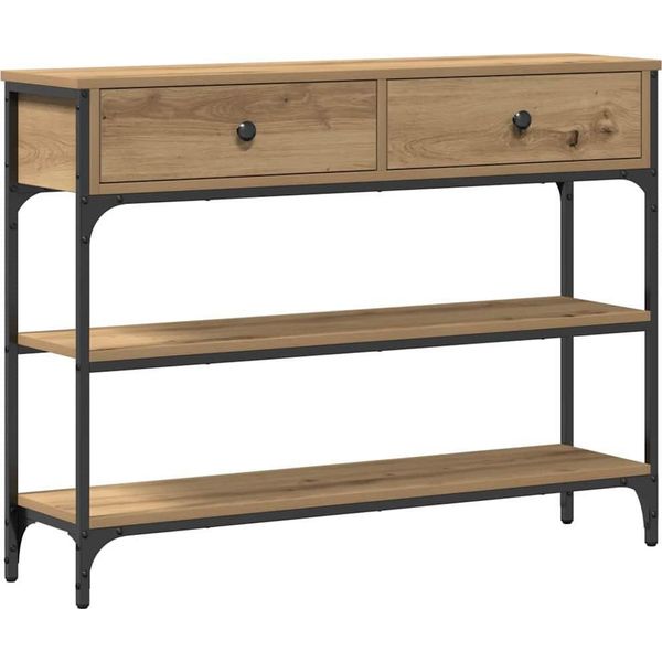 Vidaxl Tavolo Consolle In Rovere Artigianale 72,5 X 25 X 75 Cm Materiale A Base Di Legno-image