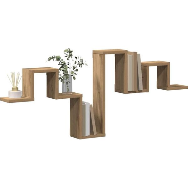 Vidaxl Mensola Da Parete In Rovere Artigianale 104,5 X 10 X 43 Cm Materiale A Base Di Legno-image