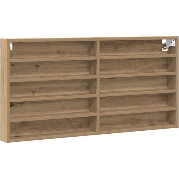 Vidaxl Vetrina Con Ripiano Rovere Artigianale 100 X 8,5 X 50 Cm Materiale A Base Di Legno-image