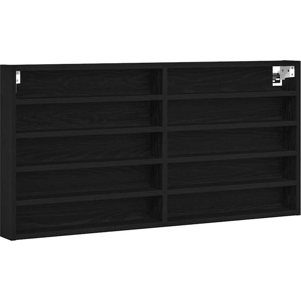 Vidaxl Vetrina Look Rovere Nero 100 X 8,5 X 50 Cm Materiale In Legno-image