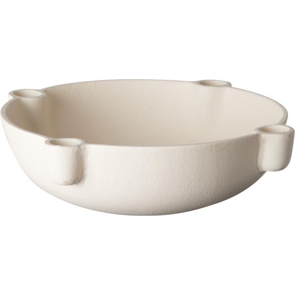 Portacandele In Alluminio Bianco Per 4 Candele (24X24X7,5 Cm)-image