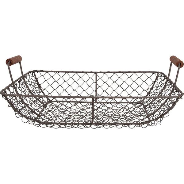 Cesto Portaoggetti Clayre & Eef 32X26X12 Cm In Metallo Marrone-image