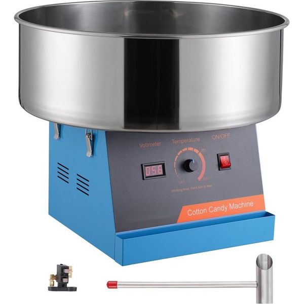 Macchina Per Zucchero Filato Elettrica - 1000 W - Macchina Per Zucchero Filato Commerciale Con Ciotola E Cucchiaio Di Zucchero In Acciaio Inox - Perfetta Per Le Feste Di Compleanno Dei Bambini E Le Celebrazioni In Famiglia - Blu-image