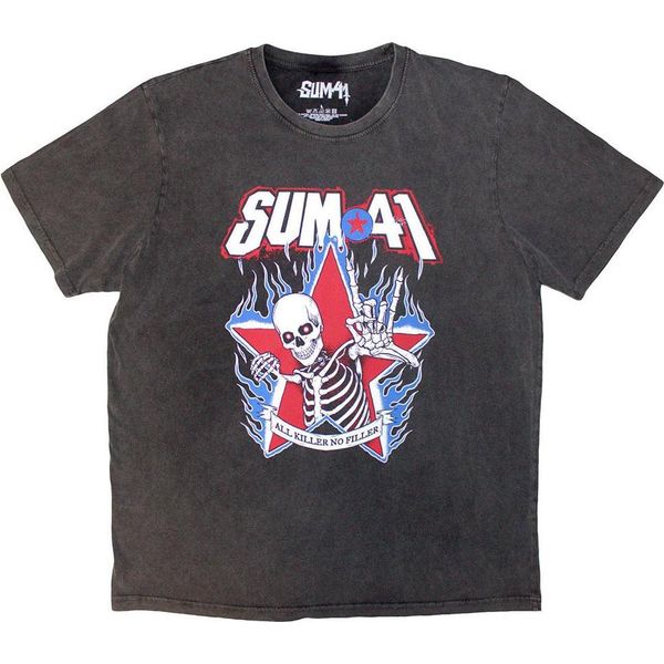 Sum 41 - Maglietta "All Killer No Filler"" Per Uomo/Donna Unisex, Stonewash RO14487 (Xl) (Antracite)"-image