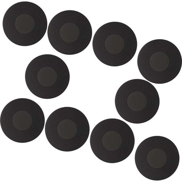 Inf Sottobicchieri In Silicone A Forma Di Disco In Vinile, Set Da 10 Pezzi-image