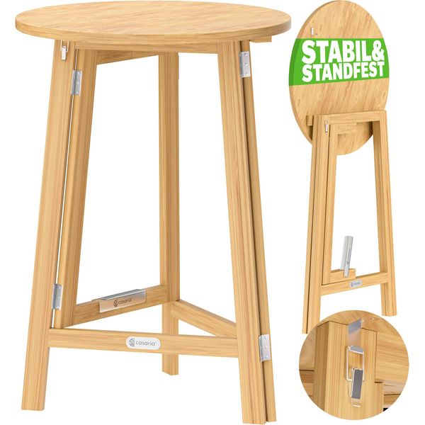 Casaria® Tavolo Alto Pieghevole In Legno Massiccio 78X111Cm Tavolino Da Bistrot Festa Giardino Tavolino-image