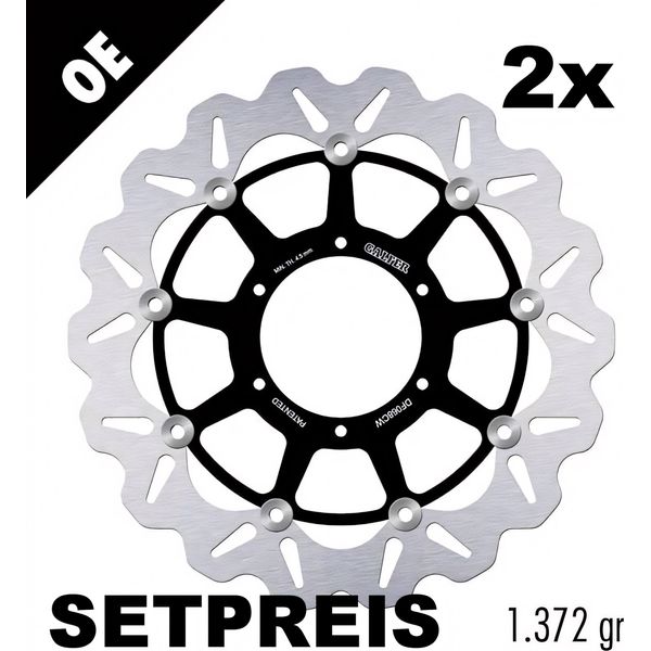 Set Di Dischi Freno Galfer 2X DF068CW Wave® Flottanti Anteriori 320X5Mm Per Honda Vfr F Vtr SP-2 SP-1 Cbr Rr Fireblade 1000 / 1200 Cc Anno 2000 - 2013-image