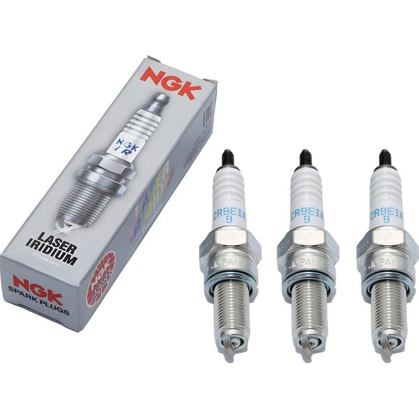 Set Di Candele Ngk 3X CR9EIA-9 Candela All'iridio Con Soppressione Delle Interferenze, Filettatura Lunga 19,0 Mm Ø 10,0 Mm Esagono 16,0 Mm, Distanza Tra Gli Elettrodi 0,90 Mm, Potere Calorifico 9, 6289-image