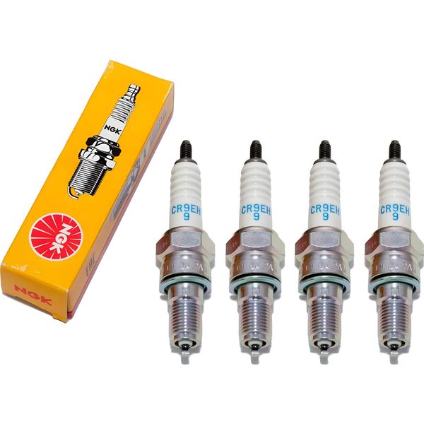 Set Di Candele Di Accensione Ngk 4X CR9EH-9 Con Soppressione Delle Interferenze, Filettatura Lunga 19,0 Mm Ø 10,0 Mm Esagono 16,0 Mm, Distanza Tra Gli Elettrodi 0,90 Mm, Potere Calorifico 9, 5454 / 7502-image