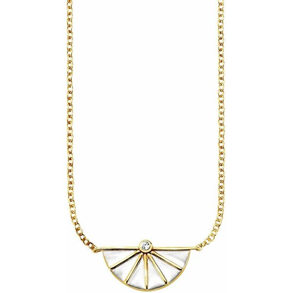 Cai Collana In Argento Sterling 925/- 39+3 Cm Zirconi Gialli E Bianchi 135250136-42-image