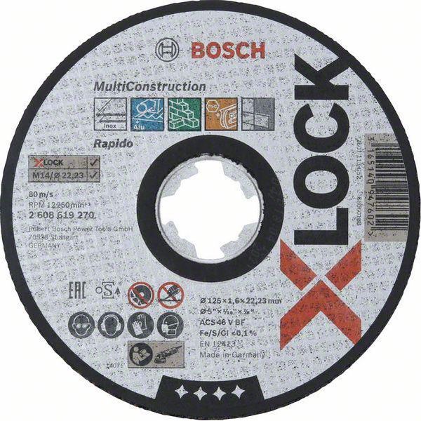 Bosch X-LOCK Multi Material 125 X 1,6 X 22,23 Disco Da Taglio Diritto 2608619270-image