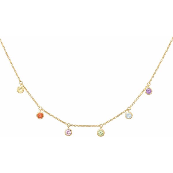 Cai Collana In Argento Sterling 925/- 40+5 Cm Zirconi Gialli E Bianchi 274250053-45-image