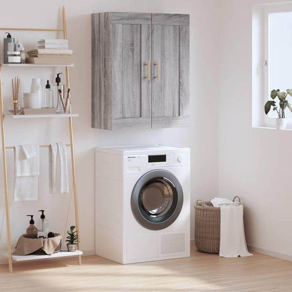 Vidaxl Armadio A Muro Grigio Sonoma 69,5X34X90 Cm Materiale A Base Di Legno-image