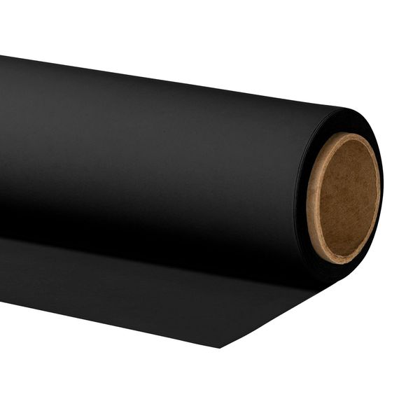Walimex Pro Background Cardboard 1,35 X 10 M Nero, Robusto Sfondo Fotografico In Cartone, Tela Fotografica Come Fondale Per Lo Studio Fotografico, Non Riflettente, Resistente, Ideale Per La Fotografia Di Prodotti-image