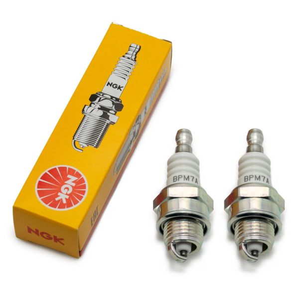 Set Di Candele Di Accensione Ngk 2X BPM7A, Distanza Tra Gli Elettrodi 0,75 Mm, Potere Calorifico 7, 3201 / 4502 / 7321 Per Decespugliatori Motoseghe-image
