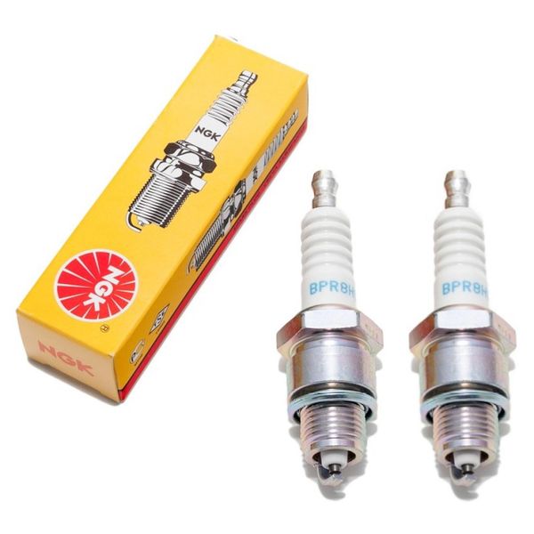 Set Di Candele Ngk 2X BPR8HS Candela Con Soppressione Delle Interferenze, Filettatura Corta 12,7 Mm Ø 14,0 Mm Esagono 20,8 Mm, Distanza Tra Gli Elettrodi 0,75 Mm, Valore Termico 8, 3725-image
