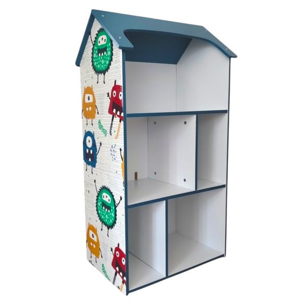 Scaffale Per Bambini "Monster"" Di Ginger Home - Scaffale Per Libri E Giocattoli Blu"-image