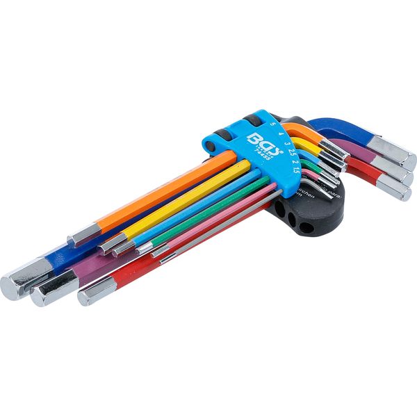 Bgs Set Di Chiavi A Esagono Esagonali Multicolore 1,5 - 10 Mm 9 Pezzi - 74455-image