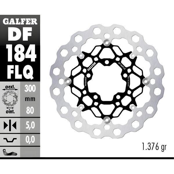 Set Di Dischi Freno Galfer 2X DF184FLQ Cubiq® Flottanti Anteriori 300X5Mm Per Kawasaki Kle Versys Klz Z Sx R Se En S Vulcan 600 - 1000 Ccm Anno 2004 - 2023-image