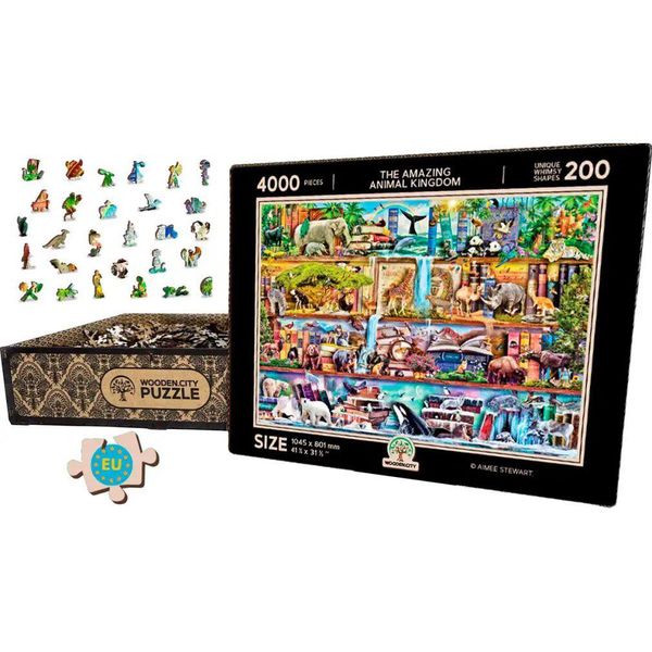 Wooden City Puzzle In Legno Meraviglioso Regno Animale 4000 Pezzi-image