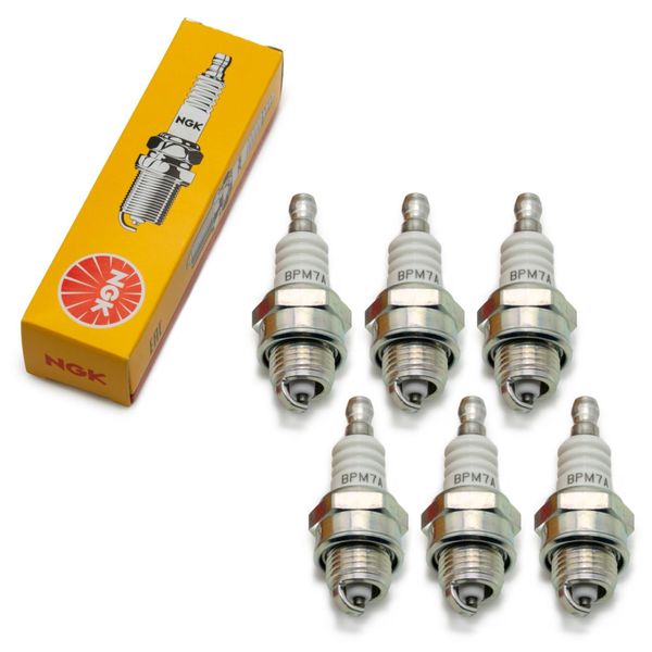 Set Di Candele Ngk 6X BPM7A, Distanza Tra Gli Elettrodi 0,75 Mm, Potere Calorifico 7, 3201 / 4502 / 7321 Per Decespugliatori Motoseghe-image