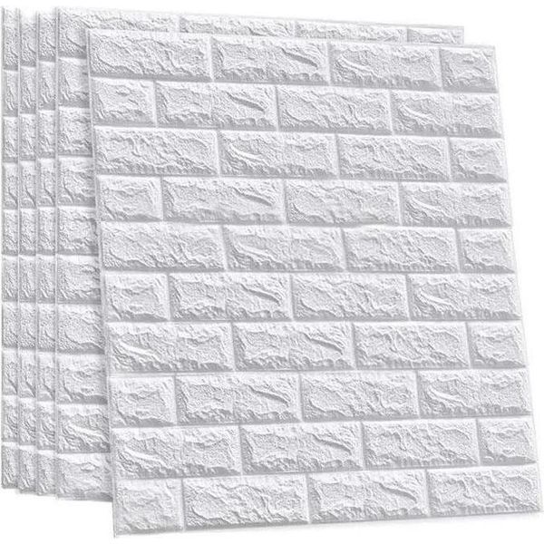 Carta Da Parati Autoadesiva 3D Brick - Bianco KP38307-image