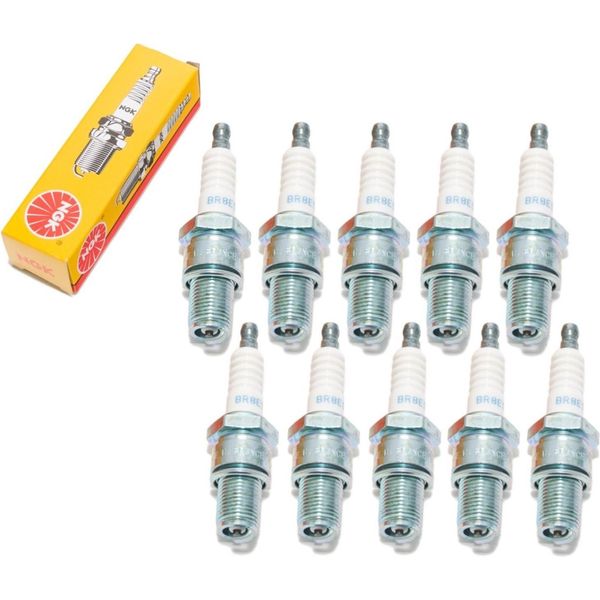 Set Di Candele Ngk 10X BR8ES Con Soppressione Delle Interferenze, Filettatura Lunga 19,0 Mm Ø 14,0 Mm, 1876 / 3639 / 3961 / 5422-image