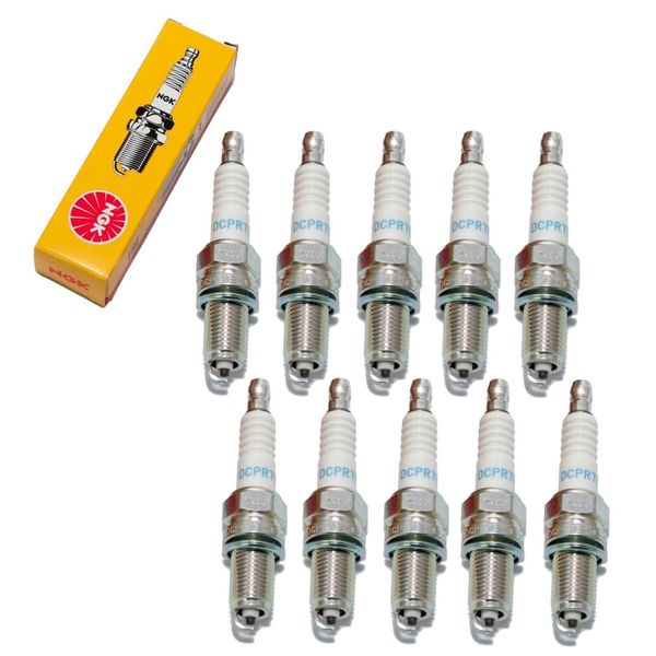 Set Di Candele Ngk 10X DCPR7E Con Soppressione Delle Interferenze, Filettatura Lunga 19,0 Mm Ø 12,0 Mm Esagono 16,0 Mm, Distanza Tra Gli Elettrodi 0,85 Mm, Potere Calorifico 7, 3932 / 4415-image