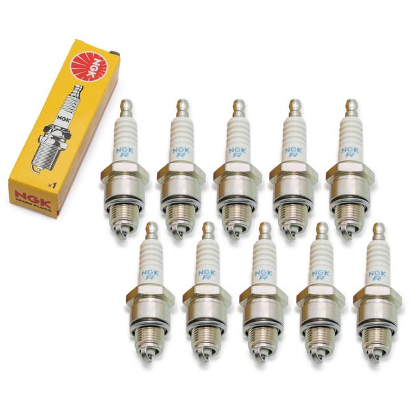 Set Di Candele Di Accensione Ngk 10X BPR7HS Con Soppressione Delle Interferenze, Filettatura Corta 12,7 Mm Ø 14,0 Mm Esagono 20,8 Mm, Distanza Tra Gli Elettrodi 0,75 Mm, Potere Calorifico 7, 5541 / 6422 / 6873-image