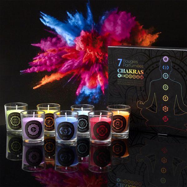 Set Regalo Di Candele Profumate Per La Meditazione - 7 Candele - Confezione Regalo Di Candele Profumate - Candela - Set Regalo Di Candele Profumate - Vari Colori-image