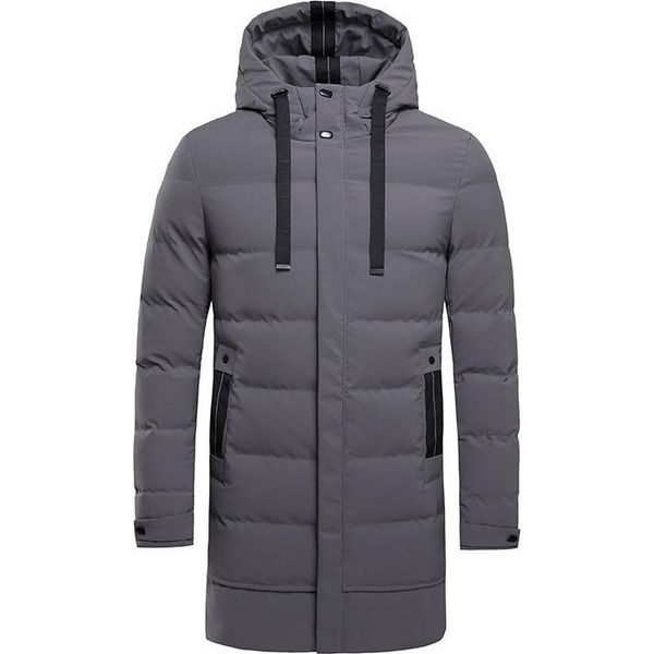 Cappotto Invernale Da Uomo - Giacca Trapuntata Da Uomo Piumino Lungo Con Tasche Giacca Con Cappuccio Al Ginocchio Giacca Invernale Slim Fit Giacca Spessa Da Esterno Cappotto Caldo Invernale-image