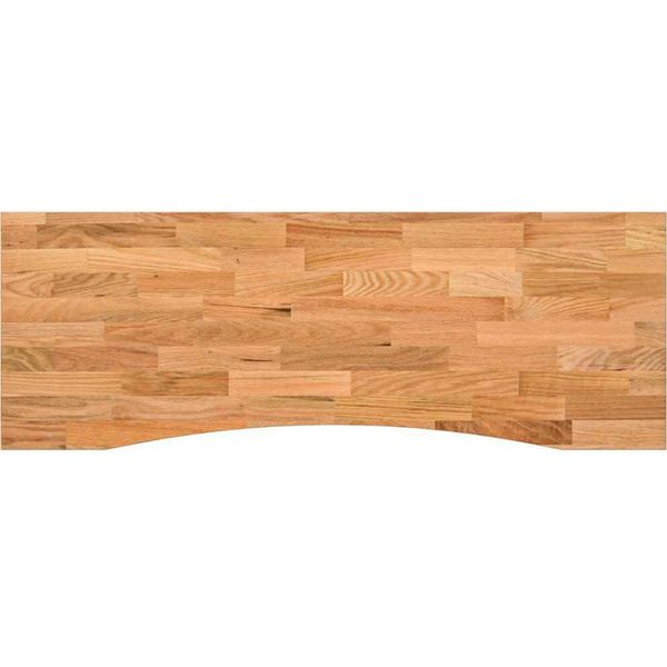 Vidaxl Piano Scrivania Marrone Chiaro 140X50X2,5 Cm In Legno Massiccio Di Quercia-image