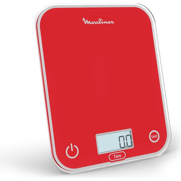 Moulinex BN50U3 Bilancia Da Cucina Elettronica 5Kg Precisione 0,5G Rossa In Vetro-image