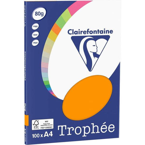 Clairefontaine 4110C Clairefontaine Kopierpapier TrophéE Orange Din A4 80 G/Qm 100 Blatt-image