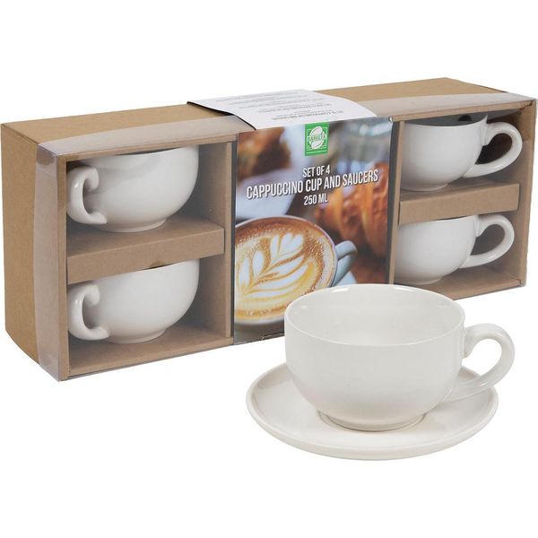 Set Di Tazze E Piattini In Cartone 250Ml 4 Pezzi Multicolore-image