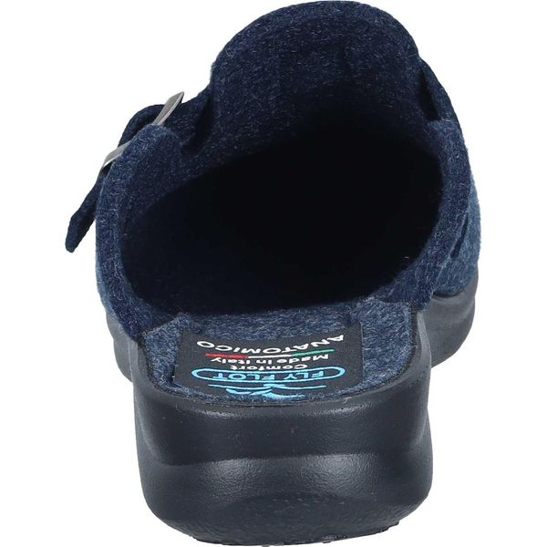 Fly Flot Pantofola Da Donna In Feltro Leggero Con Cinturino E Fibbia 320302, Misura:40 Eu, Colore:Blu-image