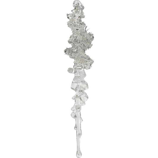 Decorazione Albero Di Natale Figura Ghiacciolo 17,5 Cm Plastica Trasparente Argento-image