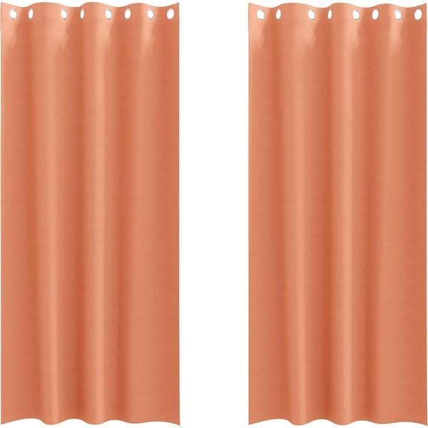 Vidaxl Tende Oscuranti Con Anelli 2 Pezzi Terracotta 245 X 140 Cm-image