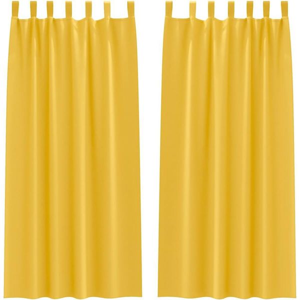 Vidaxl Tende Oscuranti Con Anelli 2 Pezzi Giallo Senape 225 X 140 Cm-image