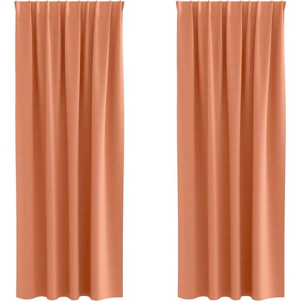 Vidaxl Tende Oscuranti Con Anelli 2 Pezzi Terracotta 245 X 140 Cm-image