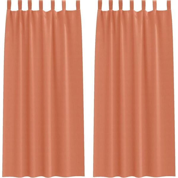Vidaxl Tende Oscuranti Con Anelli 2 Pezzi Terracotta 260 X 140 Cm-image