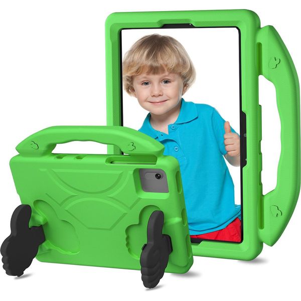 Custodia Per Bambini Per Lenovo Tab M11 2023 Tb-330Fu/Xiaoxin Pad 2024 11" TB-331FC, Leggera Custodia In Schiuma Eva Con Maniglia E Supporto Verde"-image