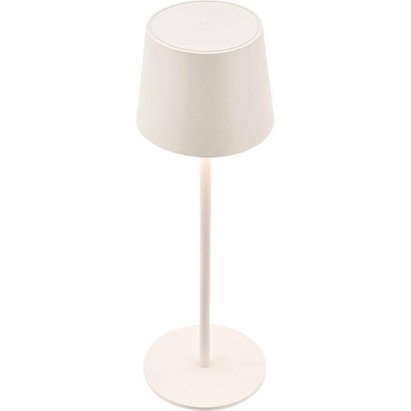 Briloner Suta Lampada Da Tavolo Led Senza Fili IP44, Intensità Variabile, Touch, Batteria, Protezione Dagli Spruzzi D'acqua, Bianco Invecchiato, Ø11 X 33 Cm-image