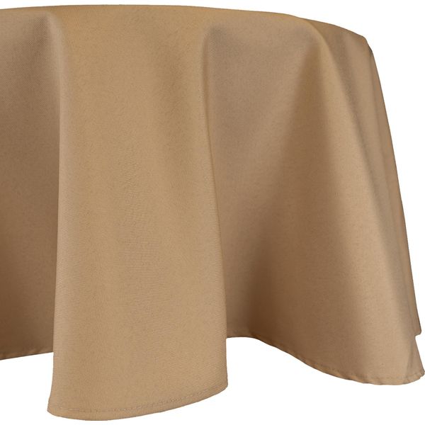 Tovaglia Ø 135 Cm Per Tavolo Da Cucina E Da Pranzo In Marrone Chiaro-image