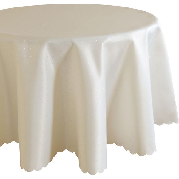 Tovaglia Ø 170 Cm In Bianco Crema Per Tavolo Da Pranzo E Cucina-image