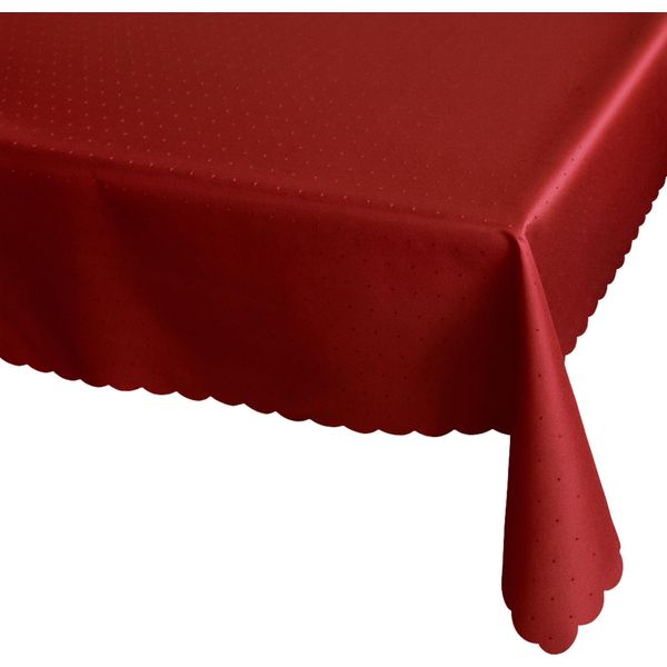 Tovaglia 130 X 170 Cm In Rosso Scuro Per Tavolo Da Pranzo E Cucina-image