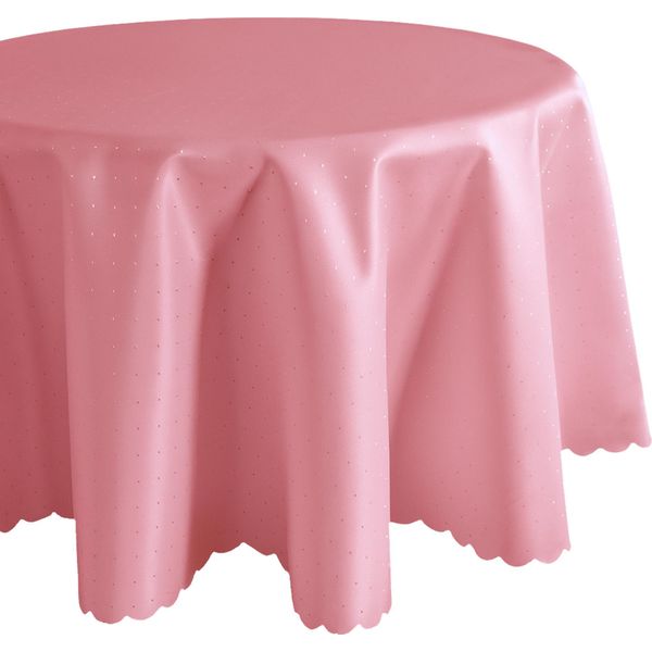 Tovaglia Ø 130 Cm In Rosa Scuro Per Tavolo Da Pranzo E Cucina-image
