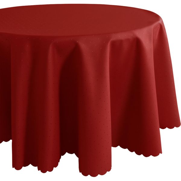 Tovaglia Ø 150 Cm In Rosso Scuro Per Tavolo Da Pranzo E Cucina-image